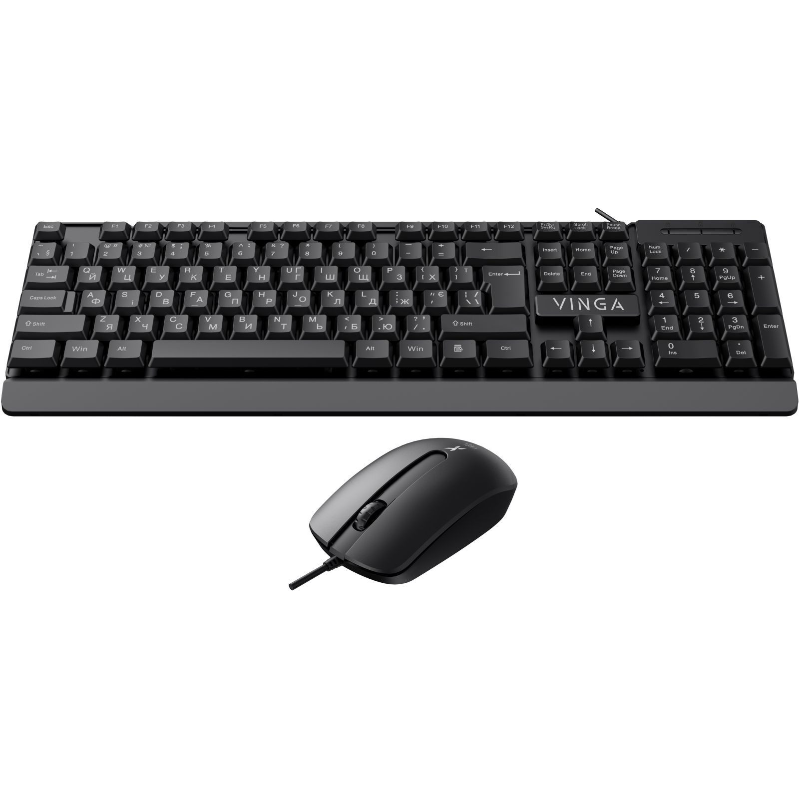 КОМПЛЕКТ КЛАВІАТУРА ТА МИША VINGA KBS-270 BLACK 1
