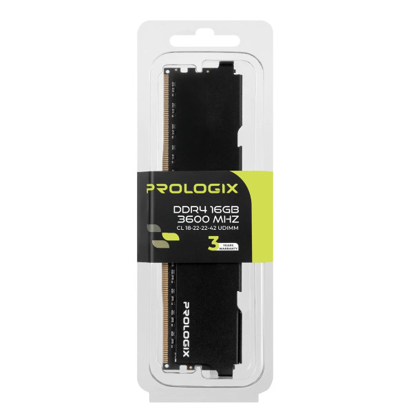 ОПЕРАТИВНАЯ ПАМЯТЬ PROLOGIX 16GB DDR4 3600 MHZ CL18 BLACK (PRO16GB3600B4) 4