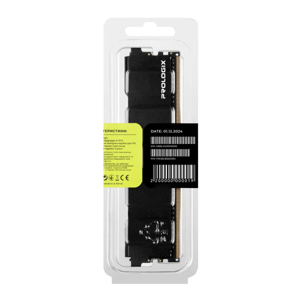 ОПЕРАТИВНАЯ ПАМЯТЬ PROLOGIX 8GB DDR4 3200 MHZ CL16 BLACK (PRO8GB3200B4) 5