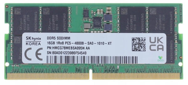 ОПЕРАТИВНАЯ ПАМЯТЬ SK HYNIX 16GB SO-DIMM DDR5 5600 MHZ (HMCG78AGBSA095N) 0
