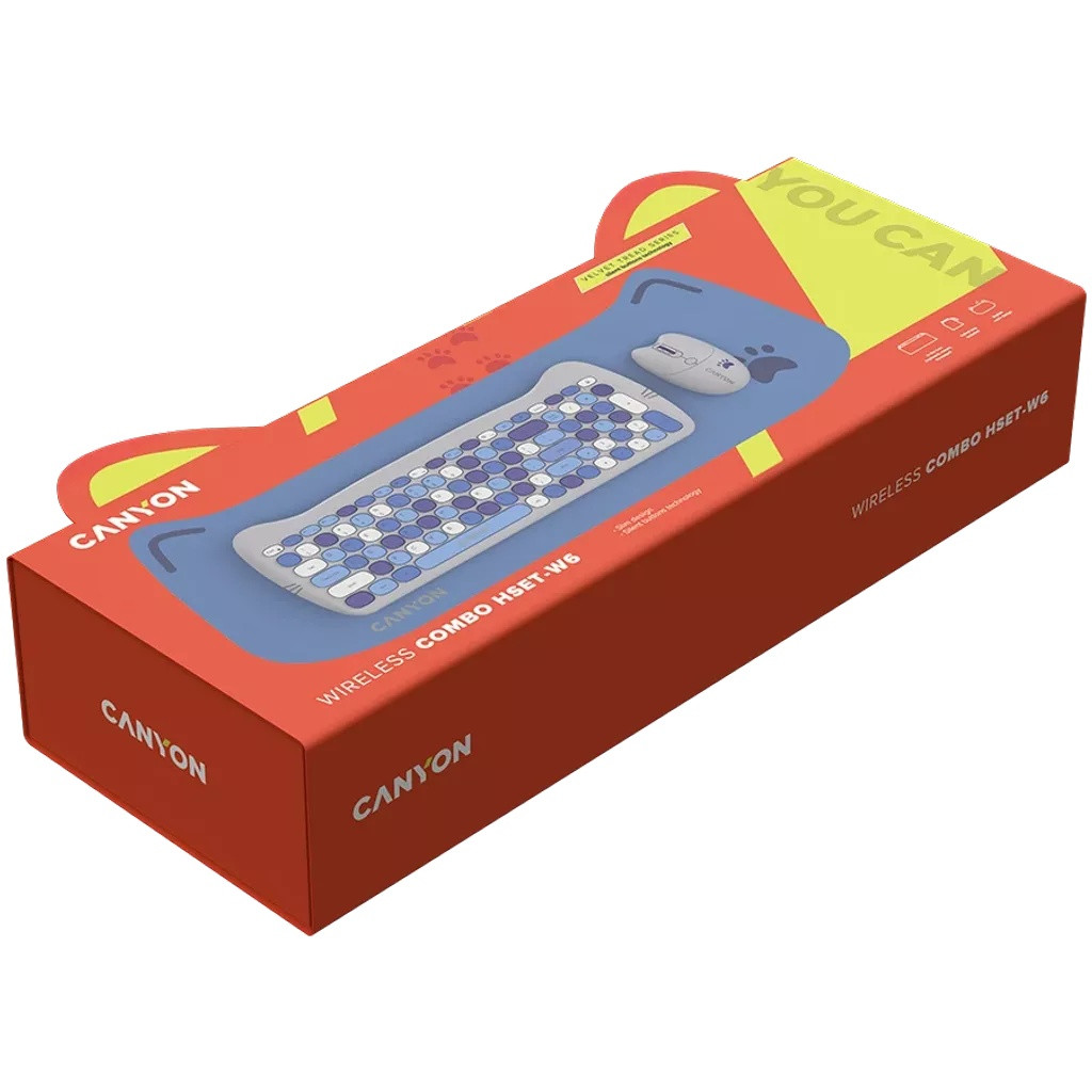 КОМПЛЕКТ КЛАВИАТУРА И МЫШЬ CANYON HSET-W6 BLUE ENG/UA (CNS-HSETW6BL) 5