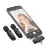 МІКРОФОННА РАДІОСИСТЕМА HOCO L15 DUAL-MIC CLIP-ON WIRELESS DIGITAL MICROPHONE (IP/TYPE-C) BLACK 3