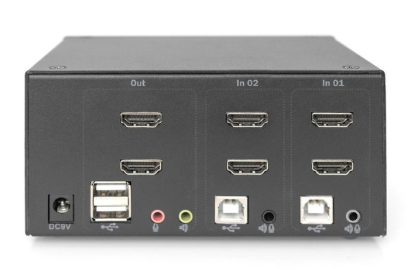 KVM ПЕРЕМИКАЧ DIGITUS (DS-12860) DESKTOP HDMA KVM, 2 PORT, DUAL DISPLAY, 4K 1