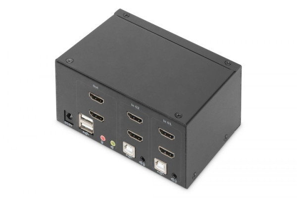KVM ПЕРЕМИКАЧ DIGITUS (DS-12860) DESKTOP HDMA KVM, 2 PORT, DUAL DISPLAY, 4K 3