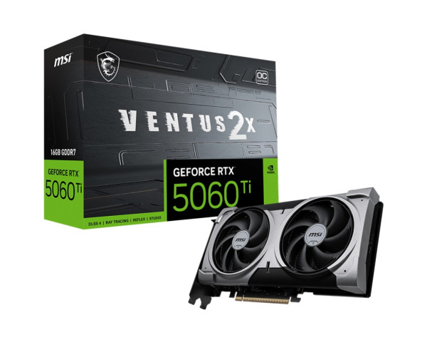 ВИДЕОКАРТА MSI GEFORCE RTX 5060 TI 16G VENTUS 2X OC PLUS SILVER 1