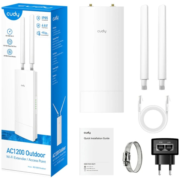 РЕТРАНСЛЯТОР CUDY RE1200 AC1200 WI-FI MESH WHITE (RE1200_EU_V1.0) 5