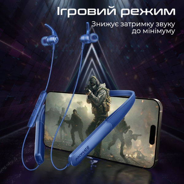 BLUETOOTH-ГАРНІТУРА PROMATE LEAP-200H BLUE (LEAP-200H.BLUE) 7