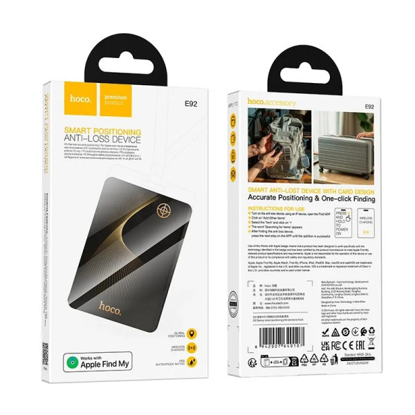 ПОИСКОВЫЙ БРЕЛОК HOCO E92 SAVIOUR SMART POSITIONING ANTI-LOST DEVICE BLACK 6