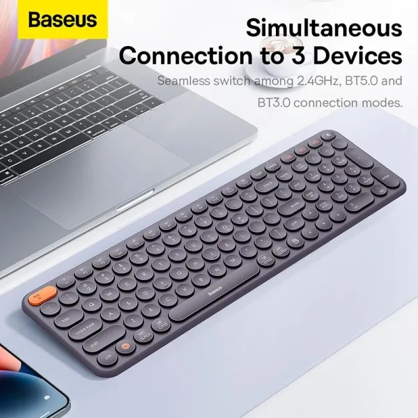 КЛАВИАТУРА BASEUS K01B WIRELESS TRI-MODE KEYBOARD FROSTED GRAY (B00955504833-00) ENG 5