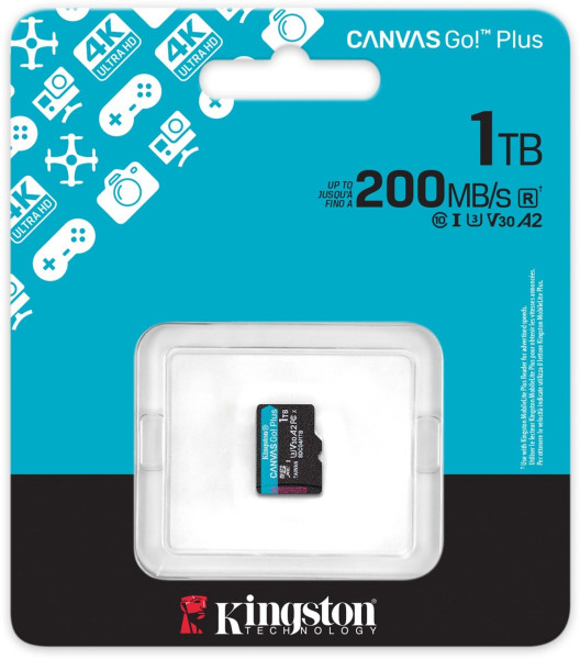 КАРТА ПАМ'ЯТІ KINGSTON 1TB MICROSDXC СLASS 10 UHS-I U3 V30 A2 CANVAS GO PLUS G4 (SDCG4/1TBSP) 2