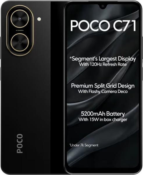Смартфон Xiaomi Poco C71 4/128GB Black (Global) купить, цена