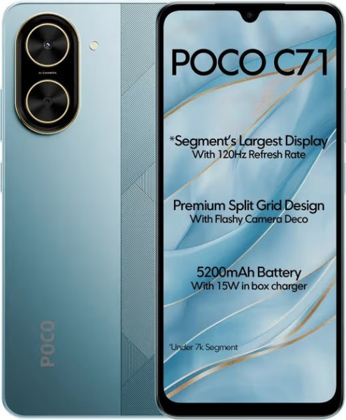Смартфон Xiaomi Poco C71 4/128GB Blue (Global) купить, цена