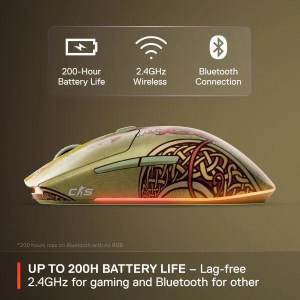 МИШКА STEELSERIES CS2 DRAGON LORE EDITION WIRELESS (62614) 7