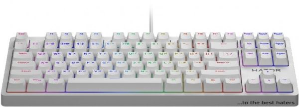 КЛАВІАТУРА HATOR ROCKFALL EVO HTK-631 WHITE (TKL OPTICAL ENG/ UKR/ RUS USB КЛАСИЧНА) 1