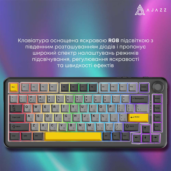Клавиатура Ajazz AK820 MAX Wired Magnetic switches Black Gray RGB