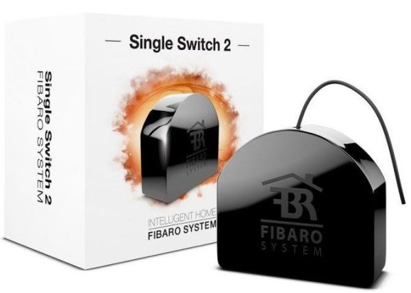 РЕЛЕ FIBARO SINGLE SWITCH 2 BLACK УМНОЕ, Z-WAVE, 230V, МАКС. 8А, 1.9КВТ 1