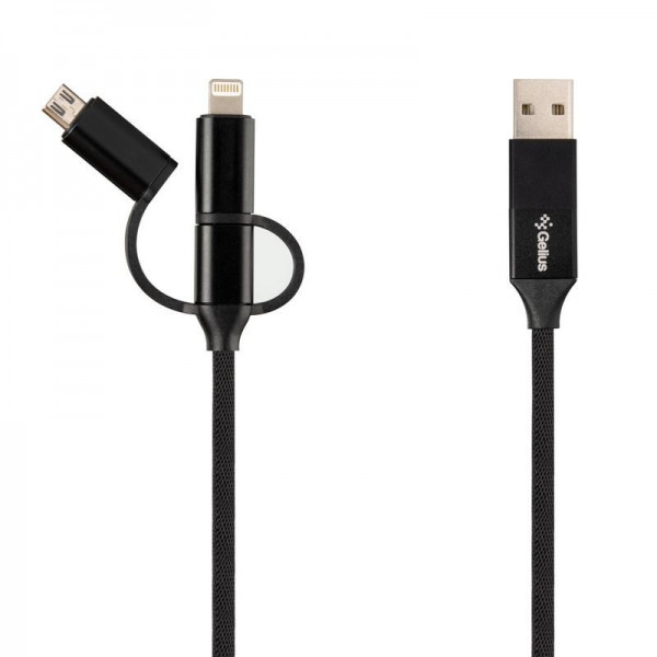 ДАТА-КАБЕЛЬ GELIUS PRO UNIMOG GP-UC510 USB/MICROUSB(ТАТО) - LIGHTNING/MICROUSB/USB TYPE C(ТАТО) BLAC 2