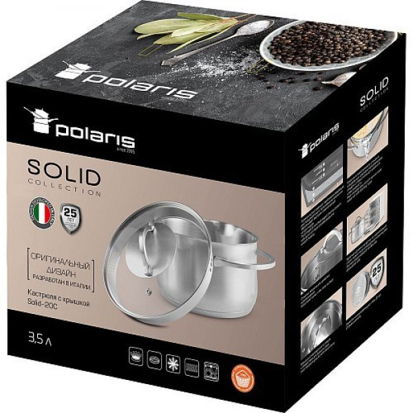 КАСТРЮЛЯ POLARIS SOLID-20C 3.5 Л 3
