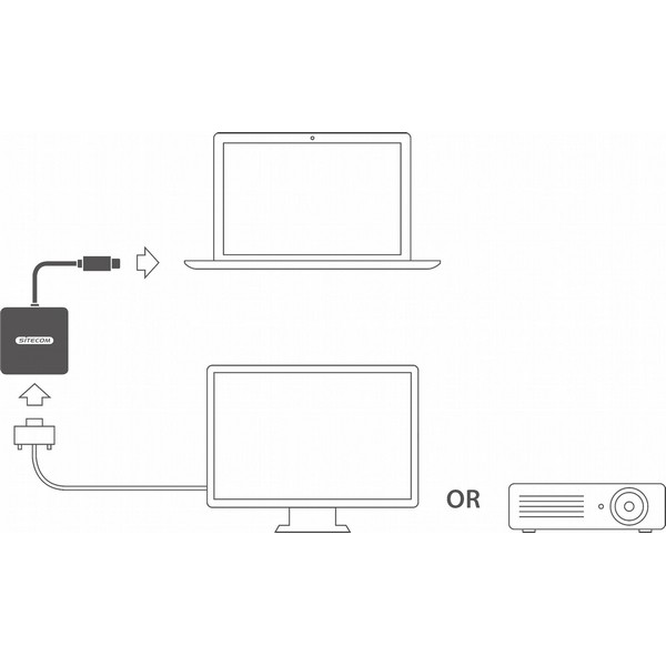 ПЕРЕХОДНИК SITECOM CN-372 USB TYPE C (ТАТО) - HDMI (МАМА) 1