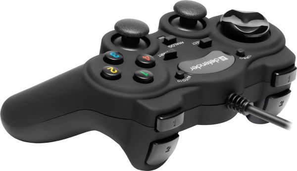 ГЕЙМПАД DEFENDER GAME RACER TURBO RS3 PC/PS2/PS3 (64251) BLACK ПРОВОДНОЙ 1
