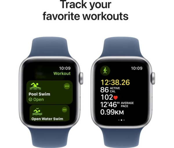 СМАРТ-ГОДИННИК APPLE WATCH SE 2 (2024) GPS 40MM SILVER ALUMINIUM CASE WITH DENIM SPORT BAND - M/L (MXED3QH/A) 5