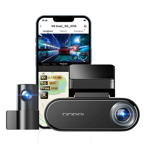 ВІДЕОРЕЄСТРАТОР DDPAI N5 DUAL BLACK З КАМЕРОЮ ЗАДНЬОГО ВИДУ 5