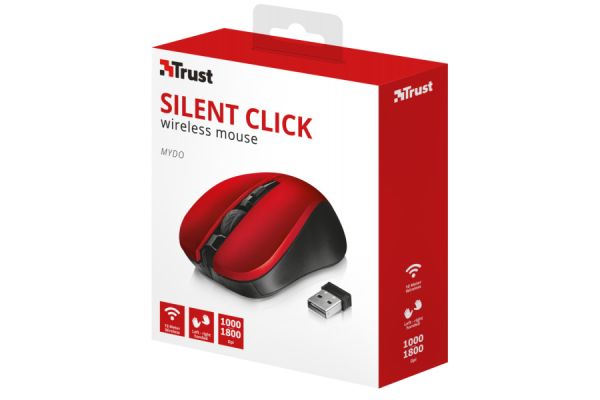 МИШКА TRUST MYDO SILENT CLICK WIRELESS MOUSE RED (21871) 3