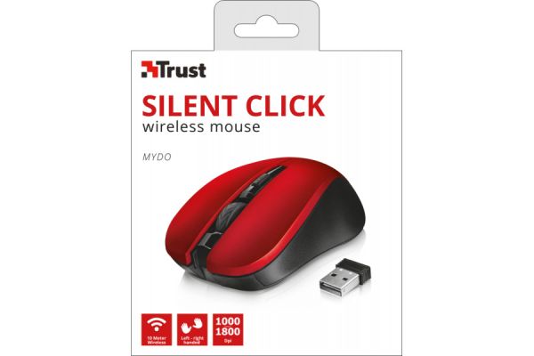 МИШКА TRUST MYDO SILENT CLICK WIRELESS MOUSE RED (21871) 4