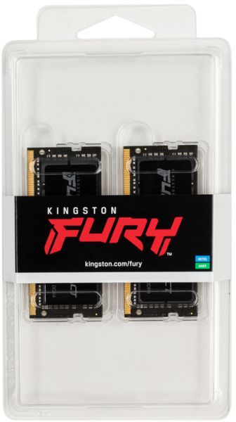 ОПЕРАТИВНАЯ ПАМЯТЬ KINGSTON FURY PC4-25600 ОПЕРАТИВНА ПАМ'ЯТЬ KINGSTON FURY SODIMM DDR4-3200 32768MB PC4-25600 (KIT OF 2X16384) IMPACT BLACK ( BLACK 1 3
