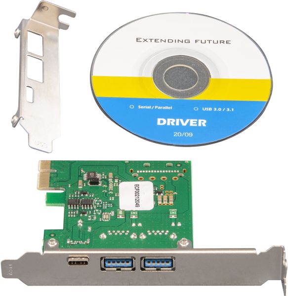 ПЛАТА РОЗШИРЕННЯ FRIME ECF-PCIETOUSB007.LP PCI-E TO USB3.0 TYPE-A+C (2 + 1 ПОРТИ) VL805 5