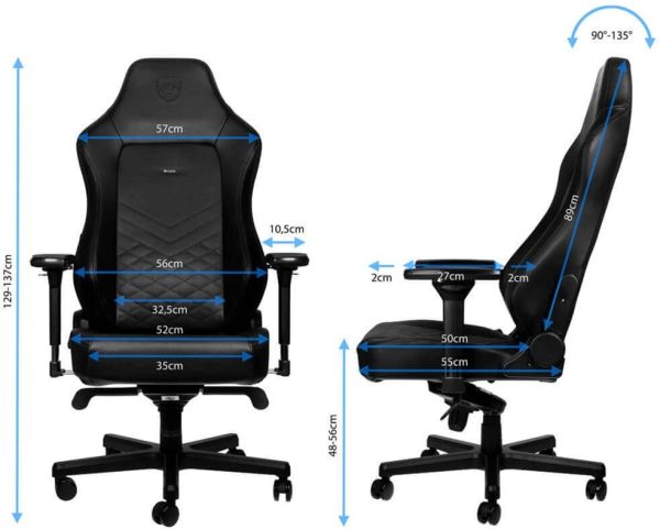 ІГРОВЕ КРІСЛО NOBLECHAIRS HERO NBL-HRO-PU-BLA BLACK 0