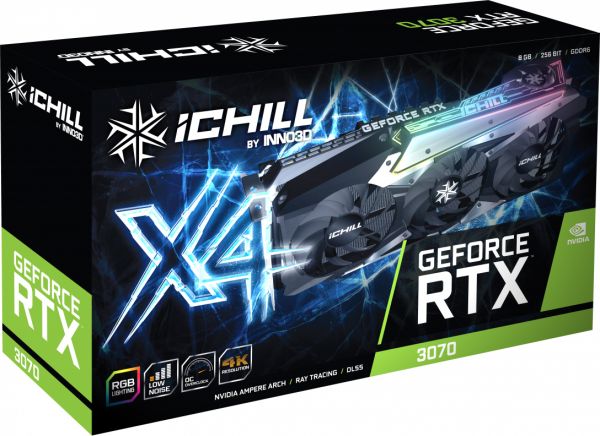 Видеокарта Inno3D GeForce RTX 3070 iChill X4 LHR, 8GB, GDDR6, PCI