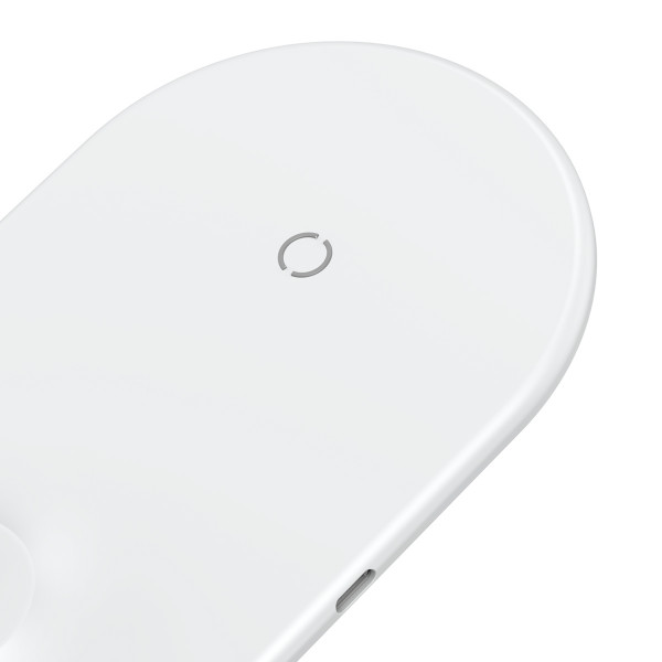 БЕСПРОВОДНОЕ ЗАРЯДНОЕ УСТРОЙСТВО BASEUS (WX2IN1-02) WHITE SMART 10W 2 IN 1 4
