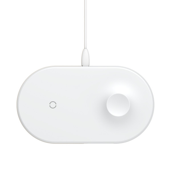 БЕСПРОВОДНОЕ ЗАРЯДНОЕ УСТРОЙСТВО BASEUS (WX2IN1-02) WHITE SMART 10W 2 IN 1 8