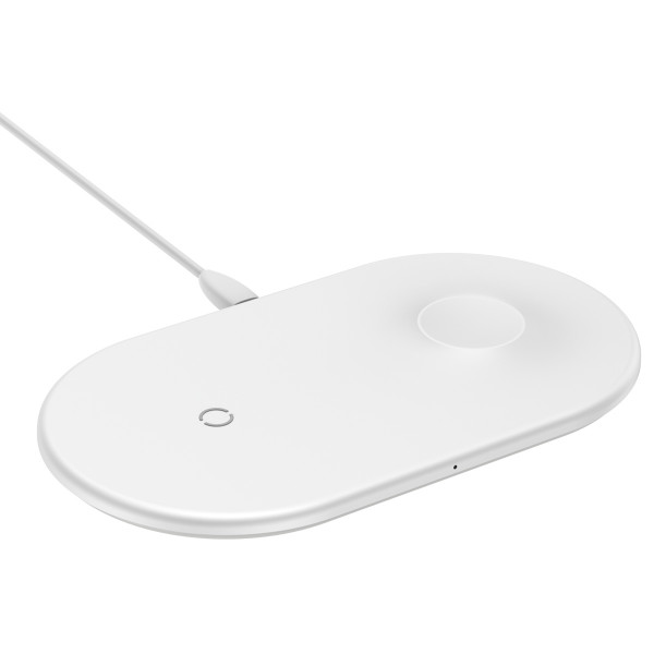 БЕСПРОВОДНОЕ ЗАРЯДНОЕ УСТРОЙСТВО BASEUS (WX2IN1-02) WHITE SMART 10W 2 IN 1 5
