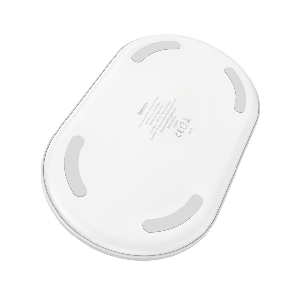БЕСПРОВОДНОЕ ЗАРЯДНОЕ УСТРОЙСТВО BASEUS (WX2IN1-02) WHITE SMART 10W 2 IN 1 7