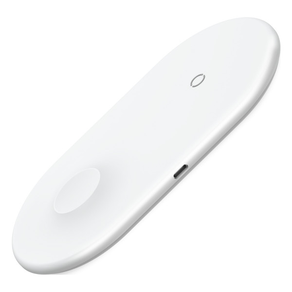 БЕСПРОВОДНОЕ ЗАРЯДНОЕ УСТРОЙСТВО BASEUS (WX2IN1-02) WHITE SMART 10W 2 IN 1 1