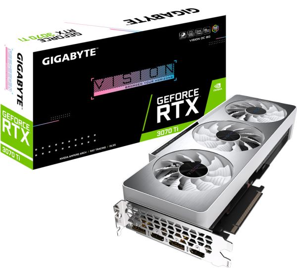 ВИДЕОКАРТА GIGABYTE GEFORCE RTX 3070 TI VISION OC 8GB, GDDR6X, PCI-EX 2