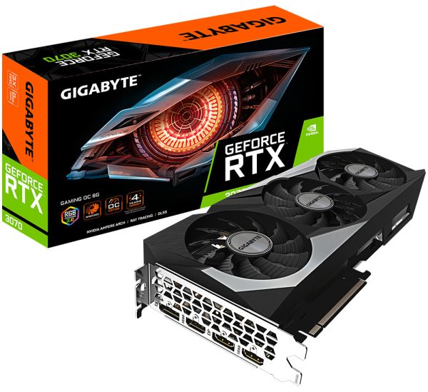 ВИДЕОКАРТА GIGABYTE GEFORCE RTX 3070 GAMING OC 8GB, GDDR6, PCI-EX 1