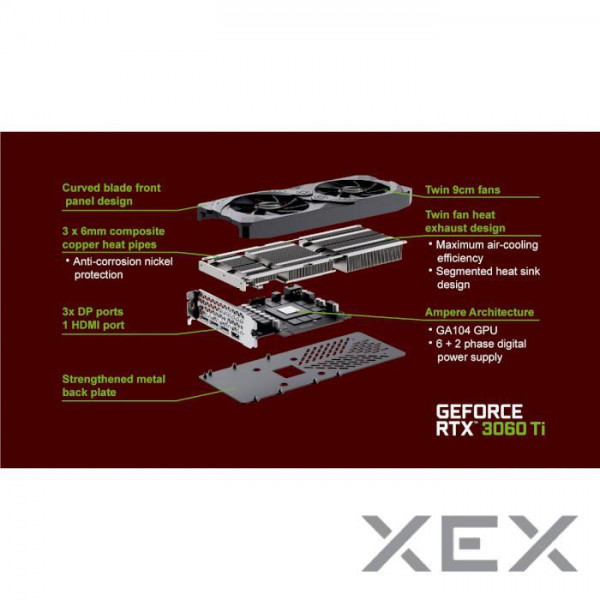 ВИДЕОКАРТА MANLI GEFORCE MANLI RTX 3060 TI LHR M-NRTX3060TI/6RGHPPPV2-M2481 3