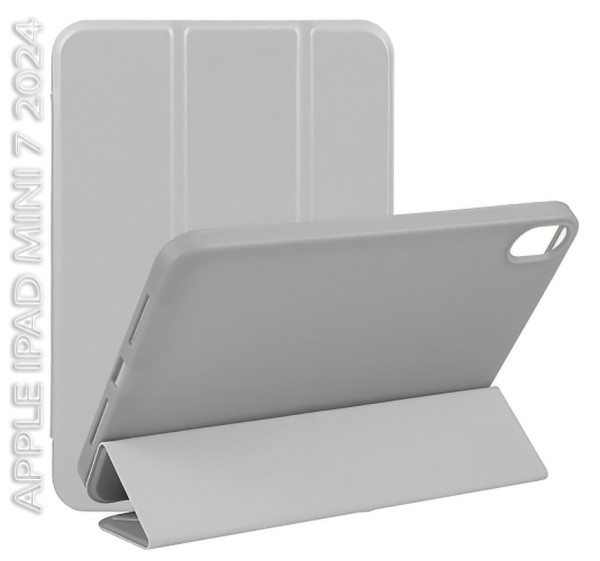ЧОХОЛ-КНИЖКА ДЛЯ ПЛАНШЕТА BECOVER TRI FOLD SOFT TPU ДЛЯ APPLE IPAD MINI 7 2024 GRAY (712446) 0