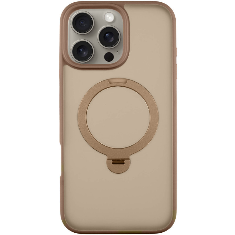ЧЕХОЛ-НАКЛАДКА EPIK TPU + PC METAL BUTTONS WITH MAGSAFE COLORFUL HQ RING ДЛЯ APPLE IPHONE 16 PRO (6.3) ROSE GOLD (00000072988_7) 0