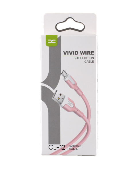 ДАТА-КАБЕЛЬ DC (CL-12) USB TYPE-A (ТАТО) - MICROUSB (ТАТО) PINK 2.1A 0