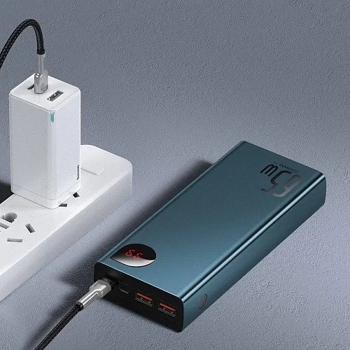 ЗОВНІШНІЙ ПОРТАТИВНИЙ АКУМУЛЯТОР BASEUS ADAMAN METAL DIGITAL DISPLAY 20000MAH 65W BLUE (PPIMDA-D03) 6