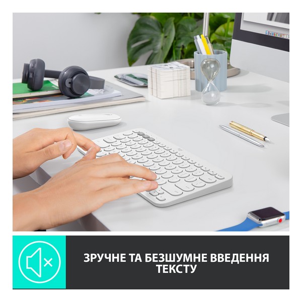 КЛАВІАТУРА LOGITECH K380 MULTI-DEVICE BLUETOOTH KEYBOARD WHITE БЕЗДРОТОВА 2