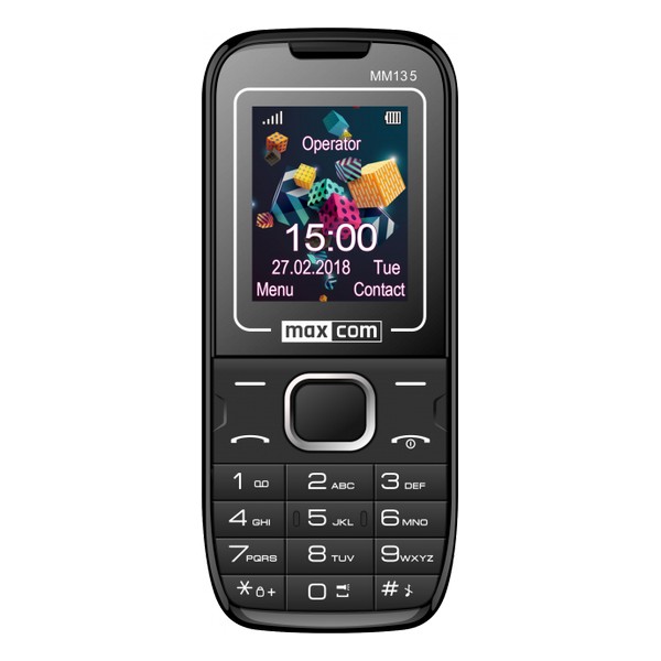 КНОПКОВИЙ ТЕЛЕФОН MAXCOM MM135 BLACK BLUE 0