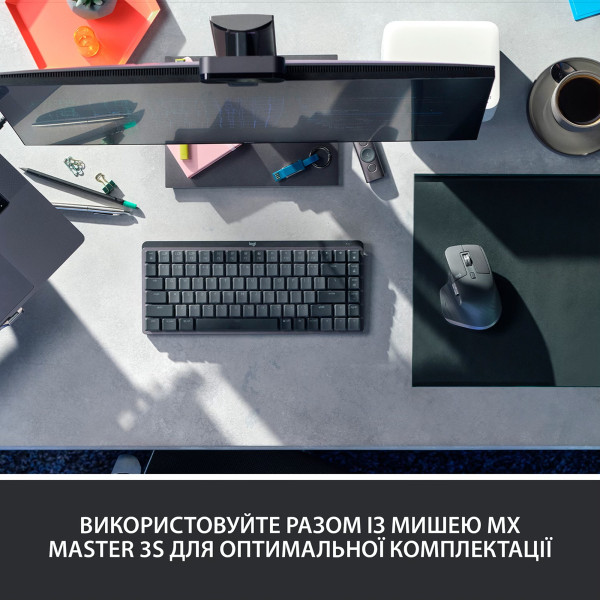 КЛАВІАТУРА LOGITECH MX MECHANICAL MINI CLICKY WIRELESS ILLUMINATED GRAPHITE (920-010782) ENG/UA 9