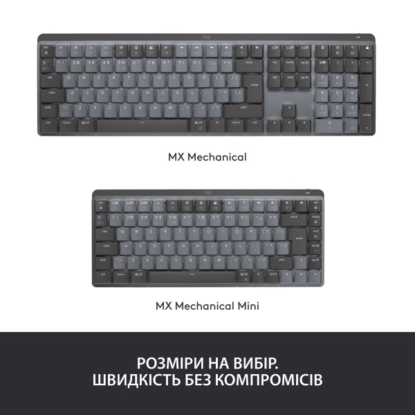 КЛАВІАТУРА LOGITECH MX MECHANICAL MINI CLICKY WIRELESS ILLUMINATED GRAPHITE (920-010782) ENG/UA 10