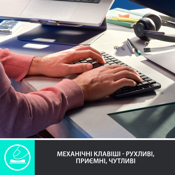 КЛАВІАТУРА LOGITECH MX MECHANICAL MINI CLICKY WIRELESS ILLUMINATED GRAPHITE (920-010782) ENG/UA 1