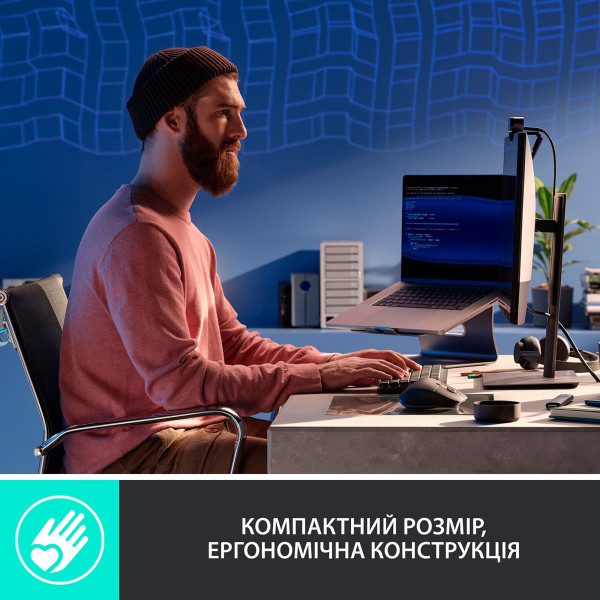 КЛАВІАТУРА LOGITECH MX MECHANICAL MINI CLICKY WIRELESS ILLUMINATED GRAPHITE (920-010782) ENG/UA 2